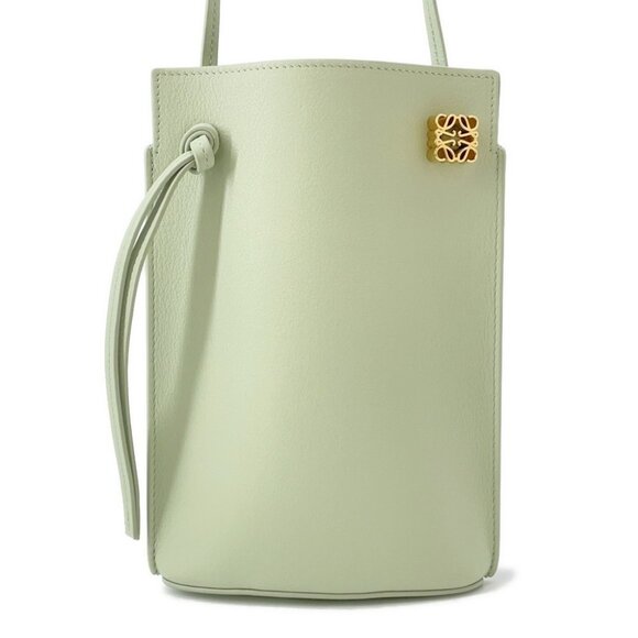 LOEWE Dice Pocket Shoulder Bag Classic calf Light Green C630R12X01 - Picture 1 of 8